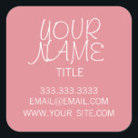 Sticker Carré Glace fraise Freehand simple<br><div class="desc">Cool,  élégant et minimaliste. Glace aux fraises.</div>