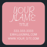 Sticker Carré Glace fraise Freehand simple<br><div class="desc">Cool,  élégant et minimaliste. Glace aux fraises.</div>