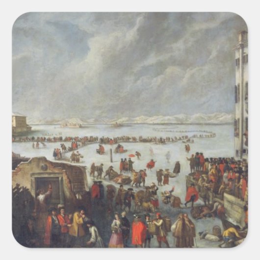 Sticker Carré Glace sur le lagon (Devant)