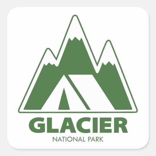 Sticker Carré Glacier National Park Mountains Camping (Devant)