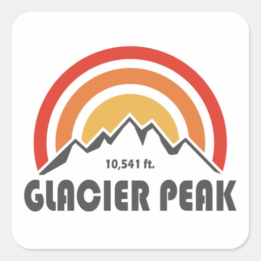 Sticker Carré Glacier Peak, Washington (Devant)