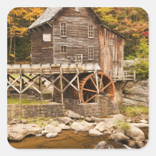 Sticker Carré Glade Creek Grist Mill, Babcock State Park, 2