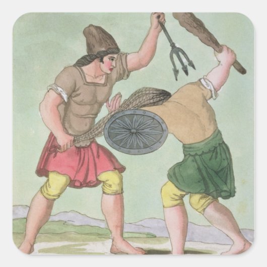 Sticker Carré Gladiateurs romains, de 'L'Antica Roma', 1825 (col (Devant)
