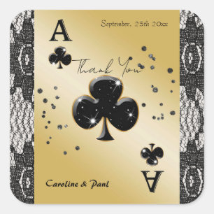 Sticker Carré Glam Black Lace As de Trèfle Carré Favori