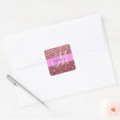 Sticker Carré Glam Blush Rose Rose Parties scintillant or étince (Enveloppe)