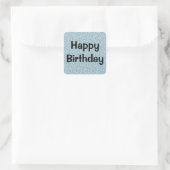 Sticker Carré Glam Joyeux Anniversaire Bleu Parties scintillant  (Sac)
