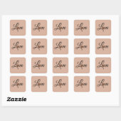 Sticker Carré Glam Leopard Heart Love Design (Feuille)