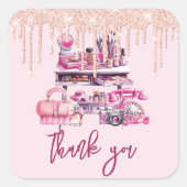 Sticker Carré Glam Makeup Girl Anniversaire (Devant)