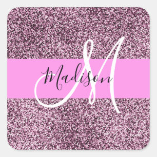 Sticker Carré Glam Pink & Violet Parties scintillant Sparkings N
