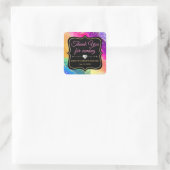 Sticker Carré Glamour arc-en-ciel Alcool Encre Agate doux 16 (Sac)