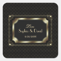 Glamour Great Gatsby Gold Black Art Déco Mariage