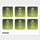 Sticker Carré Glamour Vert Conserver Le Calme Votre Texte (Feuille)