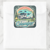 Sticker Carré Glamper Happy - Vibes Glamping Fun (Sac)