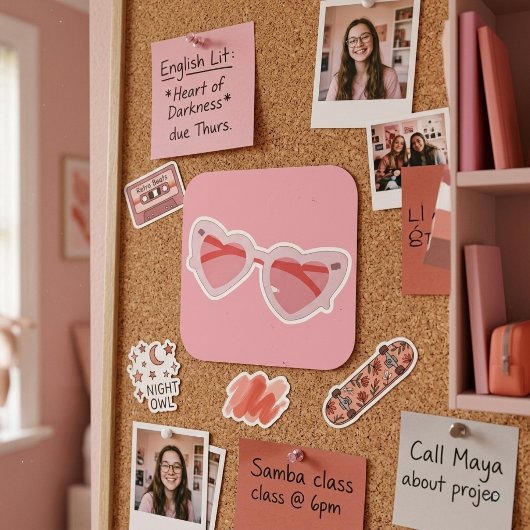 Sticker Carré Glasses
