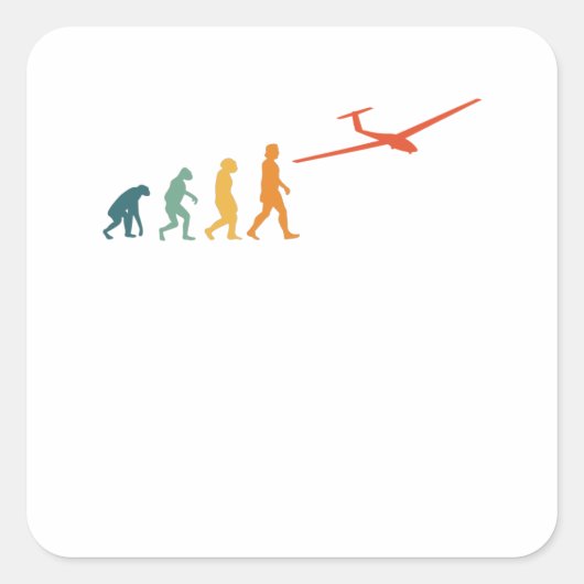 Sticker Carré Glider Evolution Retro Pilot (Devant)