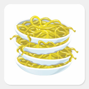 Sticker Carré Glitch Food tangy noodles