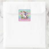Sticker Carré Glitter candy unicorn meadow wildflowers  (Sac)