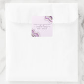 Sticker Carré Glitter de géode d'agate violet améthyste Luxe Ent (Sac)