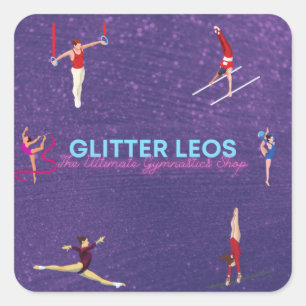 Sticker Carré Glitter Leo's - La boutique ultime de gymnastique