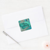 Sticker Carré Glittery Aqua Paint Strokes Boss Lady (Enveloppe)