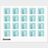 Sticker Carré Glittery Drips Light Turquoise Ombre Drop Shadow (Feuille)