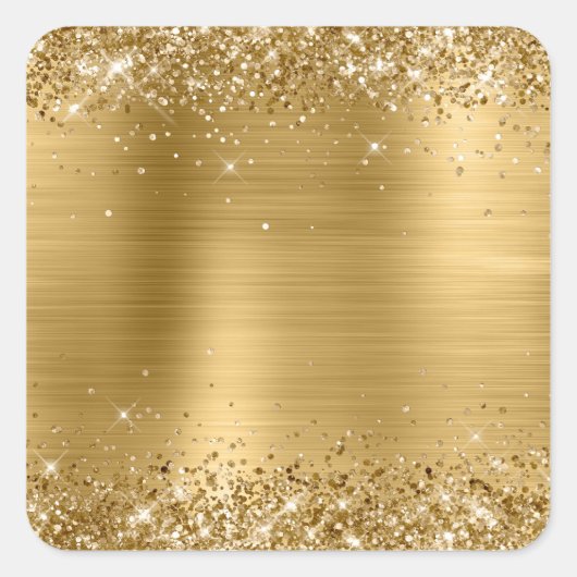 Sticker Carré Glittery Gold Foil Blu (Devant)
