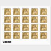 Sticker Carré Glittery Gold Foil Classic Script M Monogramme (Feuille)