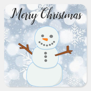 Sticker Carré Glittery Grey Arrière - plan Avec Snowflakes et ne
