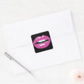 STICKER CARRÉ GLITTERY KISS (Enveloppe)
