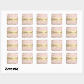 Sticker Carré Glittery Zebra Impression sur le logo rose Personn (Feuille)