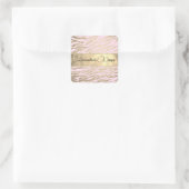 Sticker Carré Glittery Zebra Impression sur le logo rose Personn (Sac)