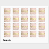 Sticker Carré Glittery Zebra Imprimer sur Rose Blush (Feuille)