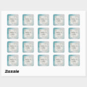 Sticker Carré Glitzy Aqua Ombre Sparkle Mariage (Feuille)