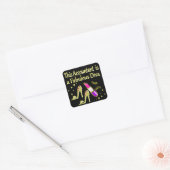 STICKER CARRÉ GLITZY GOLD COMPTANT DESIGN (Enveloppe)