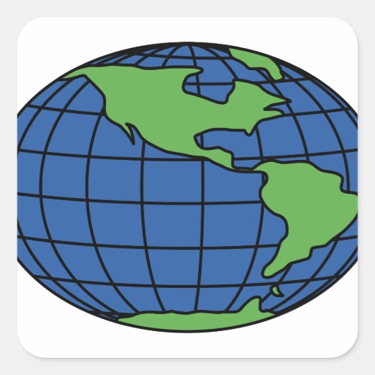 Sticker Carré Globe (Devant)