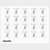 Sticker Carré Globe - Ce livre appartient avec message (Feuille)