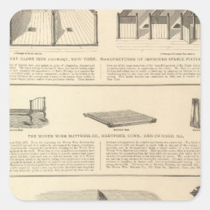 Sticker Carré Globe Iron Foundry Woven Wire Mattress Company