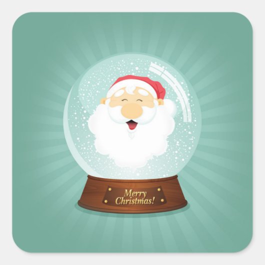 Sticker Carré Globe Santa Claus (Devant)