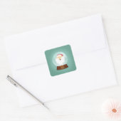 Sticker Carré Globe Santa Claus (Enveloppe)