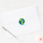 Sticker Carré Globe Vert