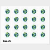 Sticker Carré Globe Vert (Feuille)