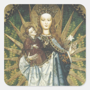 Sticker Carré Gloire à Jésus et à Marie