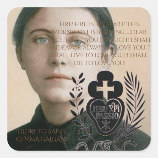 STICKER CARRÉ GLORY TO SAINT GEMMA (Devant)
