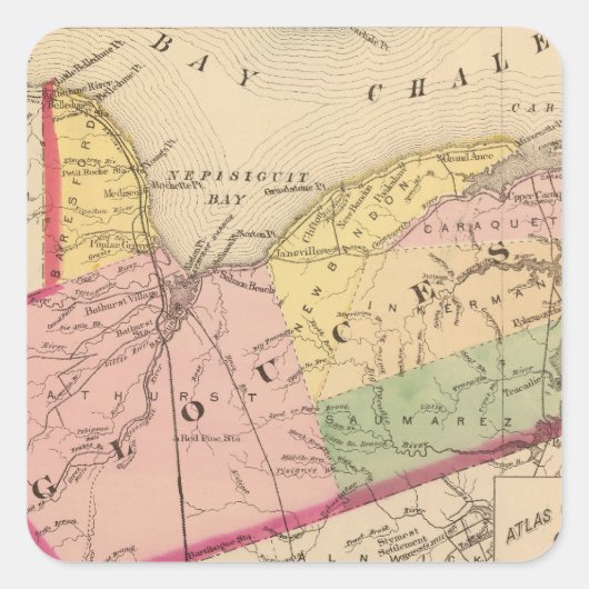 Sticker Carré Gloucester Co., NB (Devant)