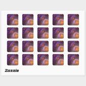 Sticker Carré Glowing Cellular Network Abstract Art (Feuille)