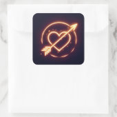 Sticker Carré glowing image of a heart with cupid's arrow (Sac)