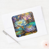 Sticker Carré Glowing Lotus Flowers Trio (Enveloppe)