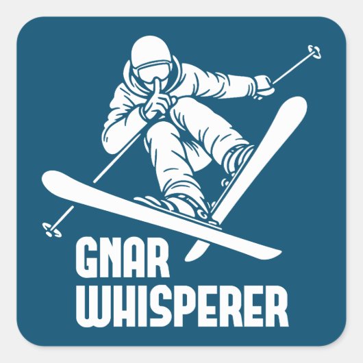 Sticker Carré Gnar Whisperer Ski (Devant)