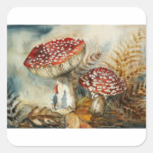 Sticker Carré gnome aquarelle (Devant)