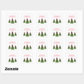 Sticker Carré Gnome Christmas Tree Buffalo Check Adresse de reto (Feuille)